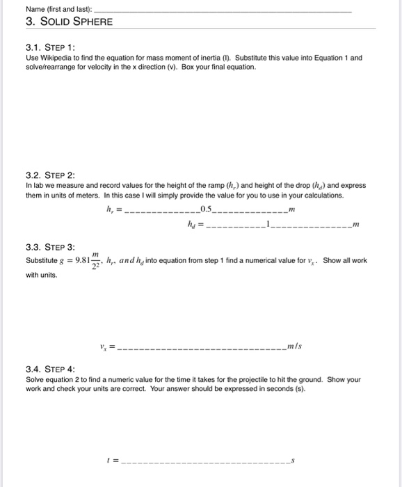 Solved Dynamics Ball And Ramp Lab Make Up Problems 1 Pr Chegg Com