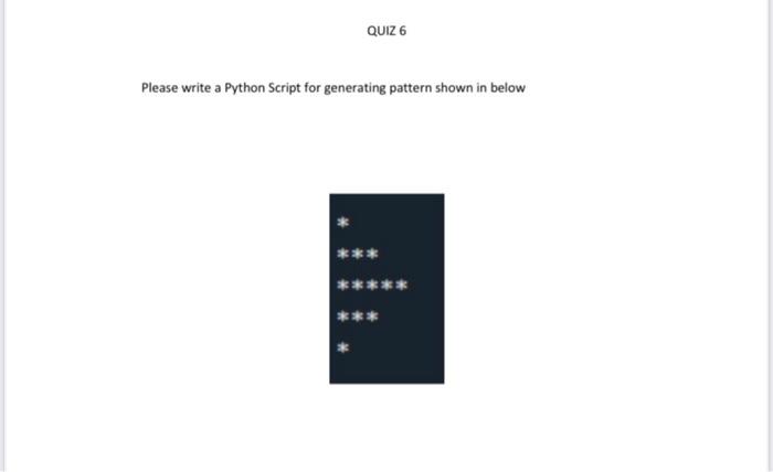 Solved Please write a Python Script for generating pattern | Chegg.com