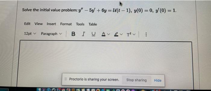 Solved Solve The Initial Value Problem Y 5y 6y U T 1