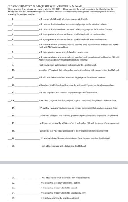 Please Answer 1 20 Using The The Answer Bank Ive Chegg Com