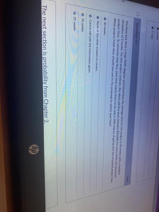 Solved 750 U Question 41 You Have Just Done A Large Pert Chegg Com
