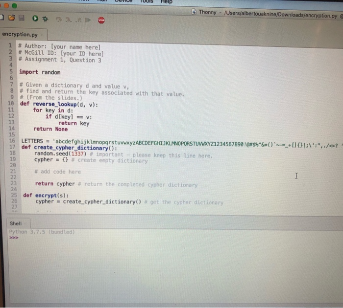 Solved wure TUUS Help Thonny - | Chegg.com