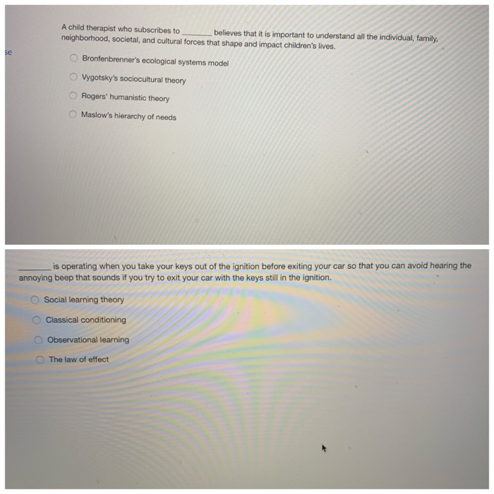 Solved Se A Child Therapist Who Subscribes To Believes That Chegg