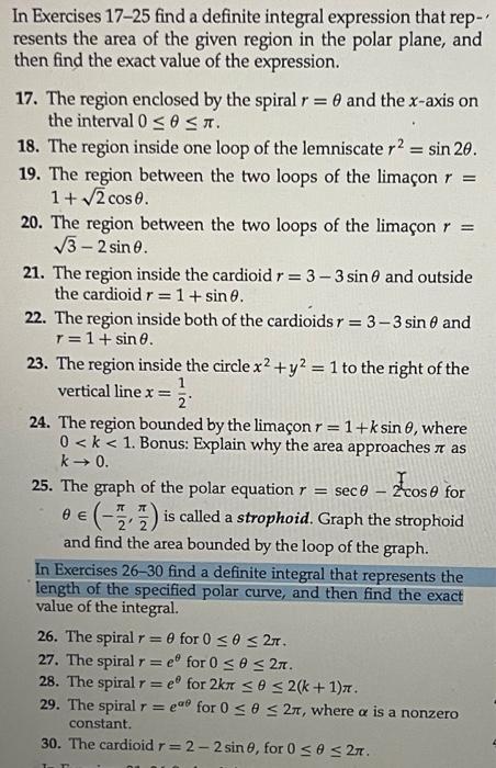 Solved In Exercises 17−25 find a definite integral | Chegg.com