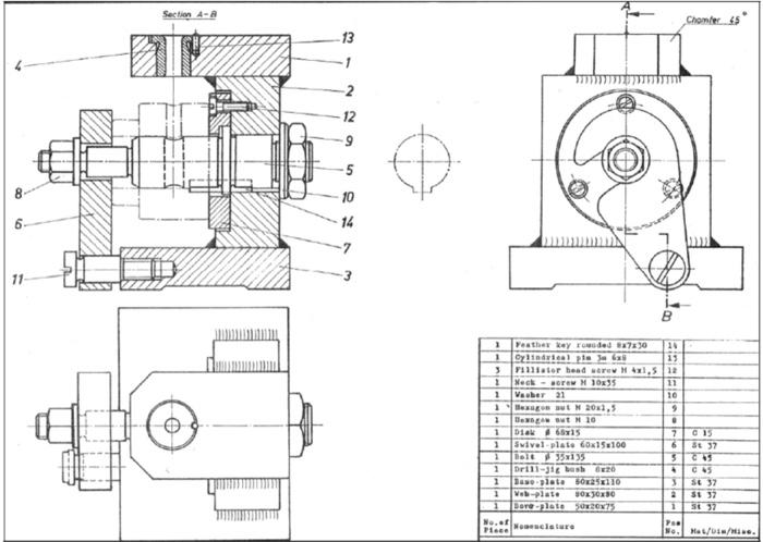 Solved From the given assembly drawing, draw the assembly of | Chegg.com