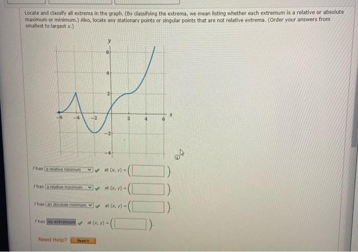 Solved Find the exact location of all the relative and | Chegg.com