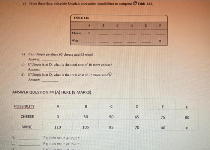 Solved 4. (⿴囗大 LO 7) Utopia produces only two products