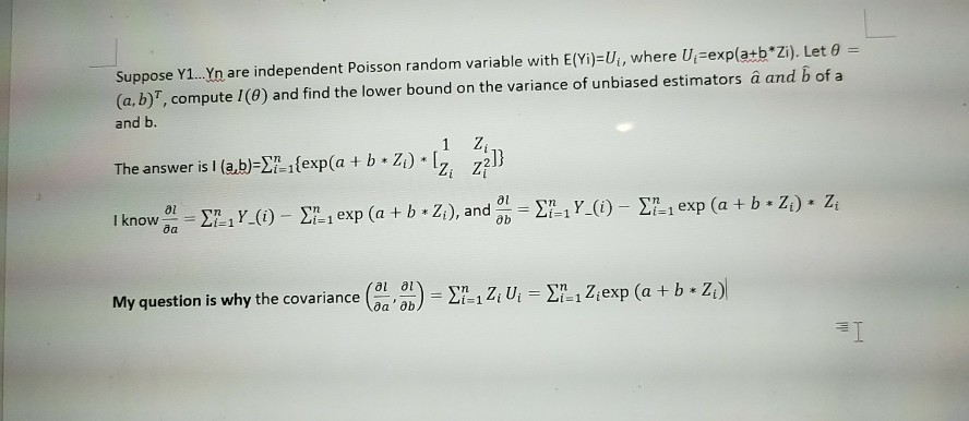 Suppose Y1 Yn Are Independent Poisson Random Chegg Com