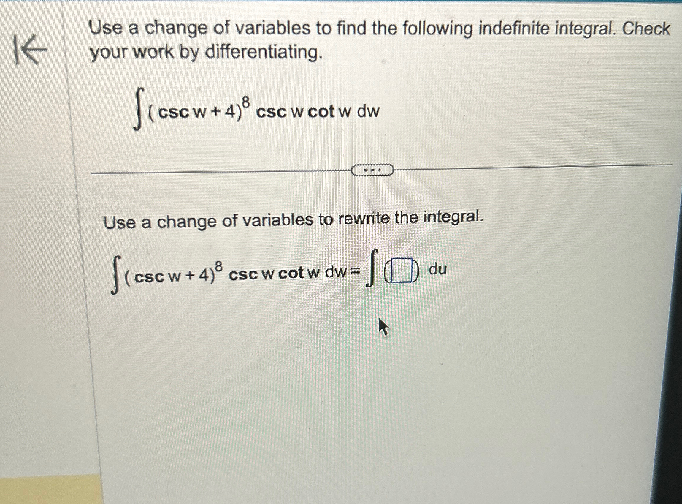 Use a change of variables to find the following | Chegg.com