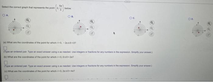 Solved Select the correct graph that represents the point 2. | Chegg.com
