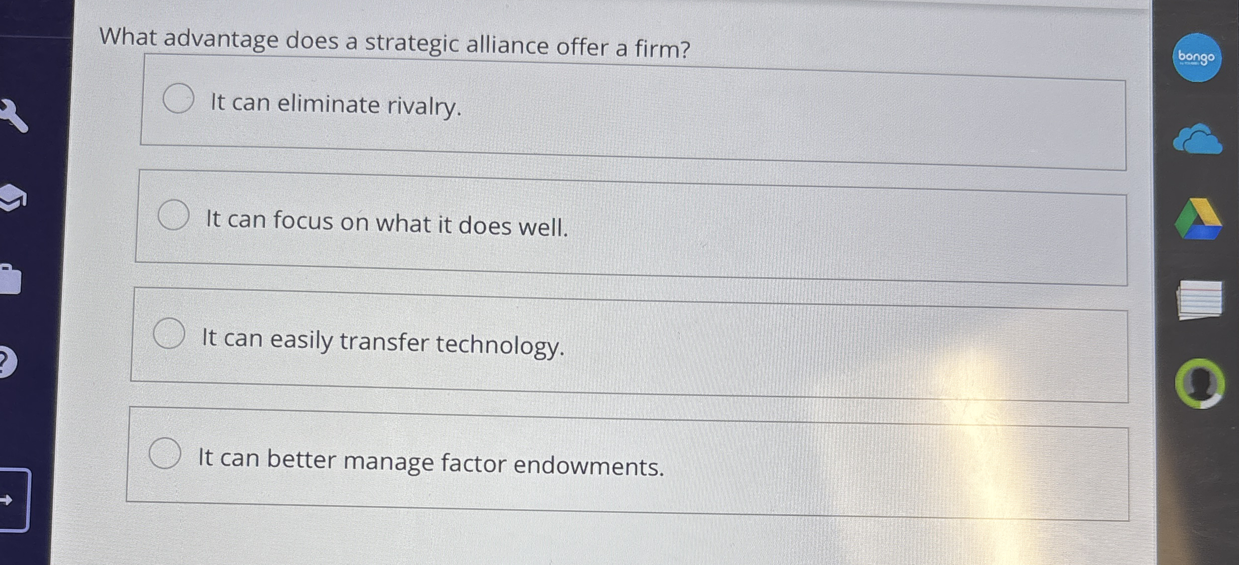 Solved What advantage does a strategic alliance offer a