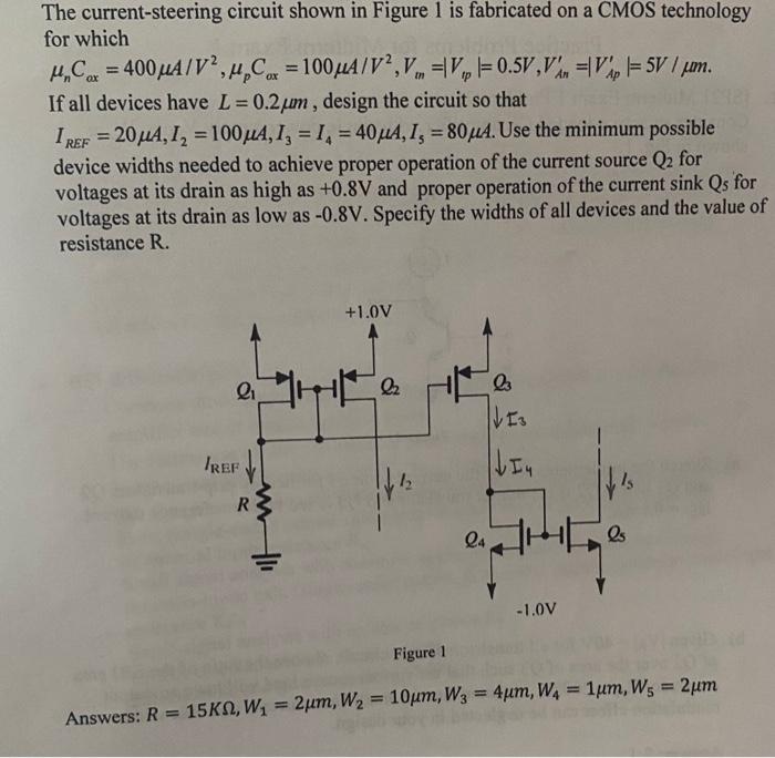 Solved ох An 3 The current-steering circuit shown in Figure | Chegg.com