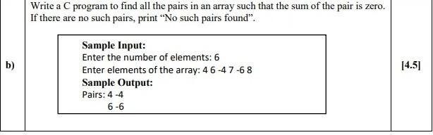 Solved Write a C program to find all the pairs in an array | Chegg.com