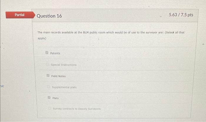 Solved Partial Question 15 1.5/7.5 pts Match the description | Chegg.com