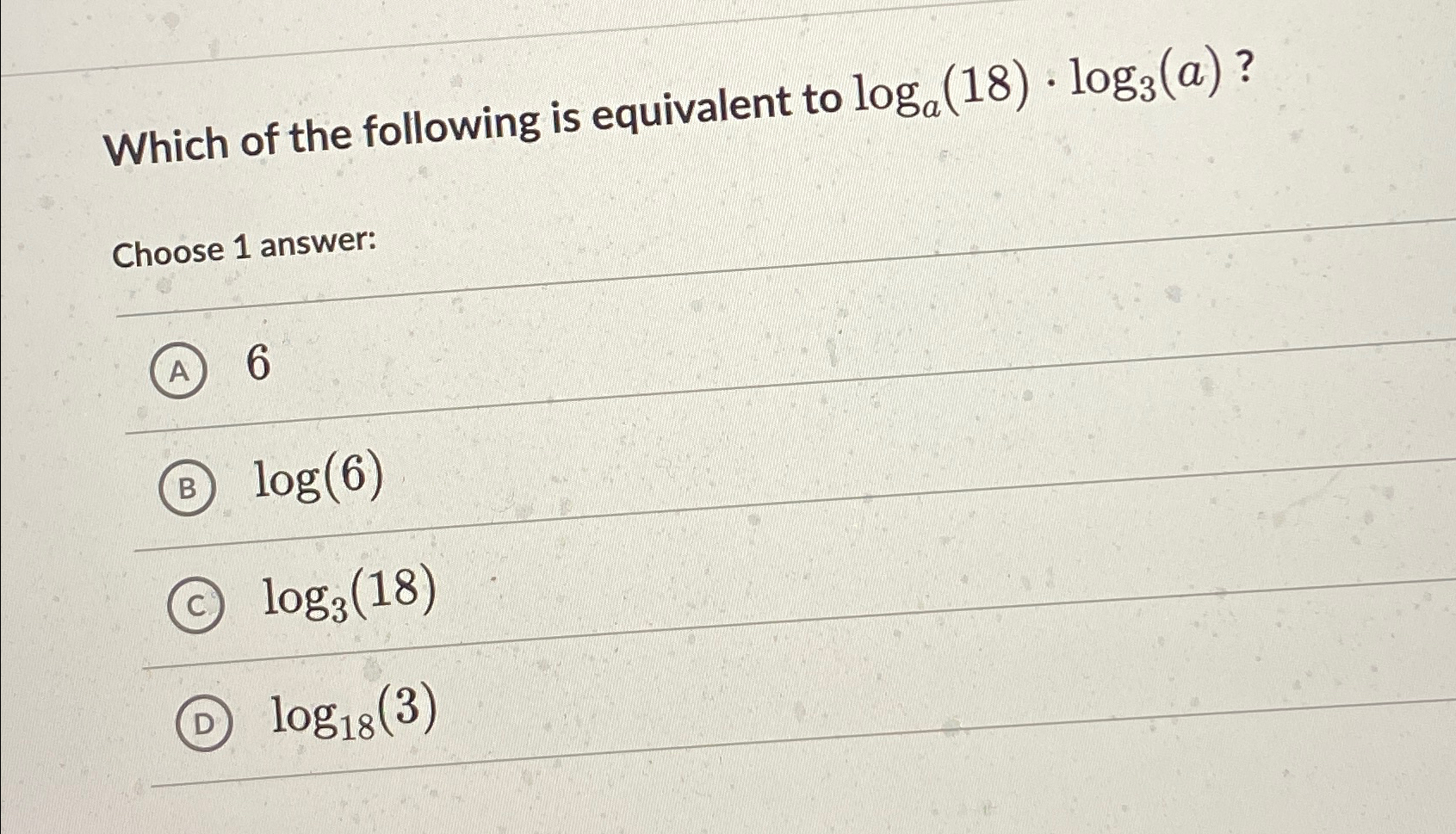 Solved Which of the following is equivalent to | Chegg.com