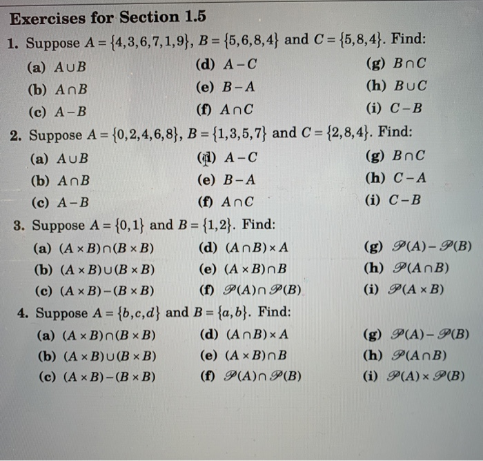Solved Exercises for Section 1.5 1. Suppose A = | Chegg.com