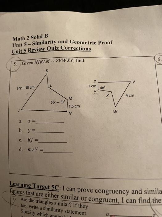 Unit 5 Review # 2