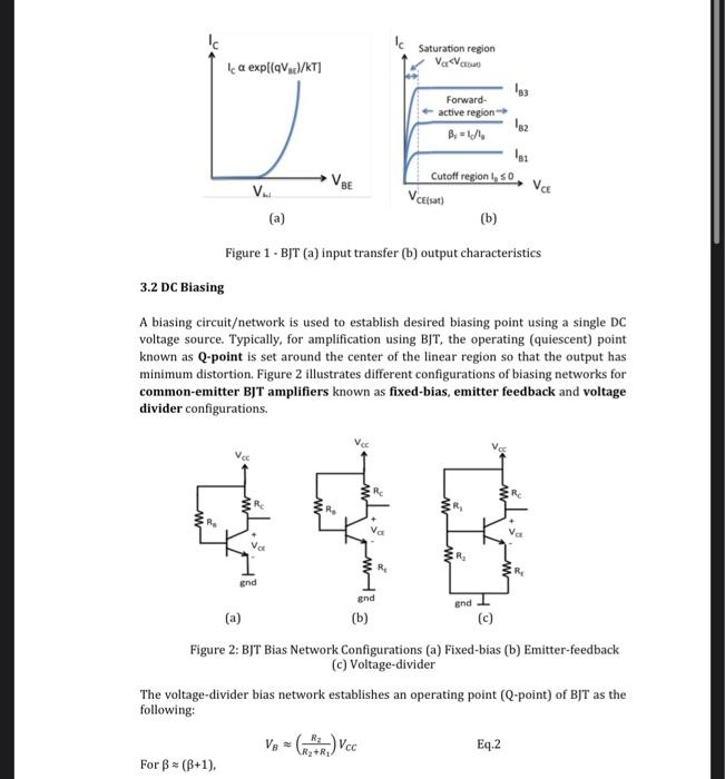 LAB 2 Bipolar Junction Transistor (BJT) AMPLIFIERS 1.
