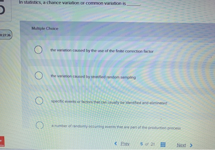 Solved UL In statistics, a chance variation or common | Chegg.com