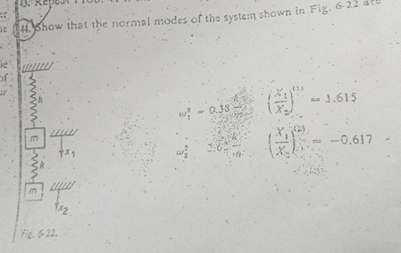 Solved Show that the normal modes of the system shown in | Chegg.com