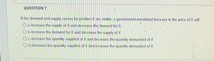 Solved If the demand and supply curves for product X are | Chegg.com
