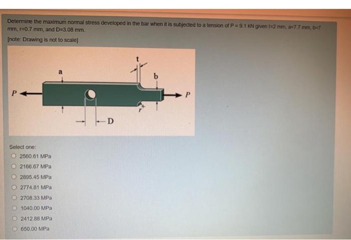 Solved Determine the maximum normal stress developed in the | Chegg.com