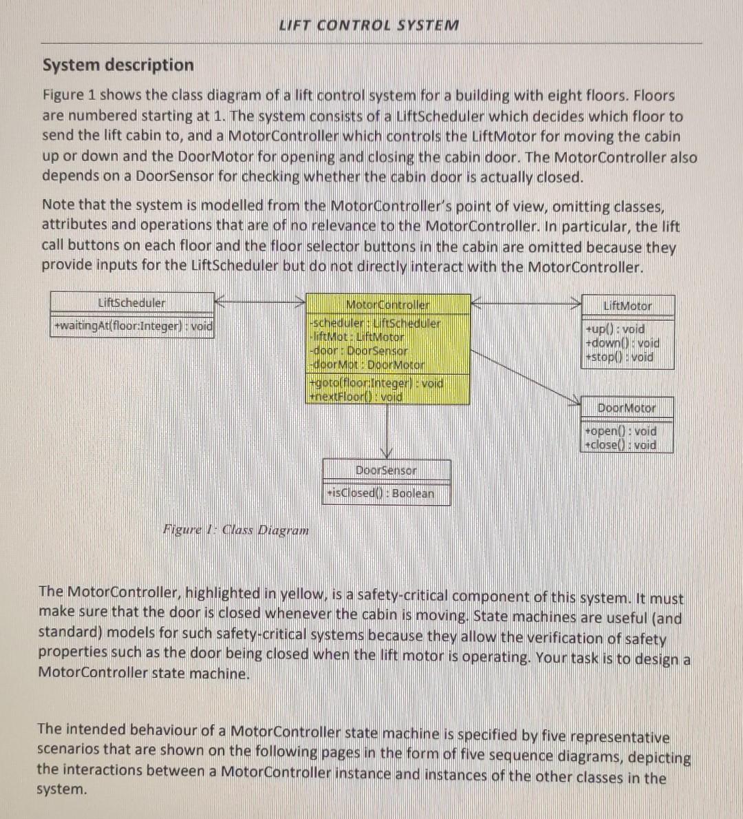 System Block Diagram For Auto Class System.pdf Solved System description Figure 1 shows the class diagram | Chegg.com