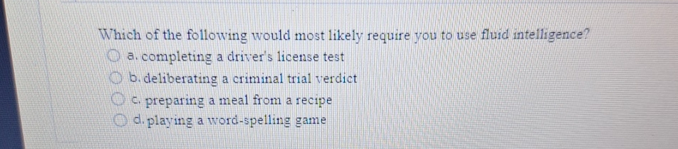 Solved Which of the following would most likely require you | Chegg.com