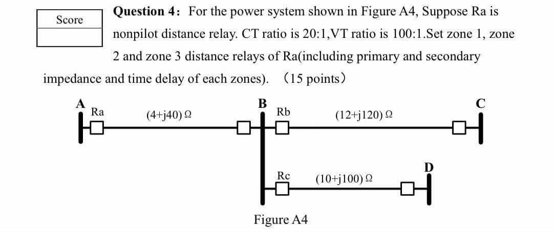 Solved Question 4: For the power system shown in Figure A4, | Chegg.com