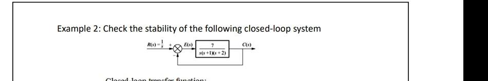 Solved Example 2: Check the stability of the following | Chegg.com