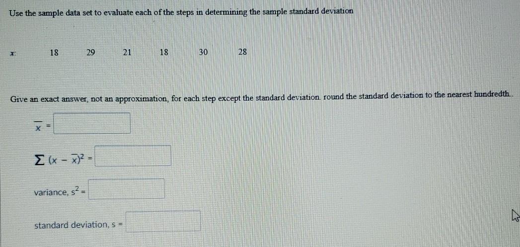 Solved Use The Sample Data Set To Evaluate Each Of The Steps Chegg Com