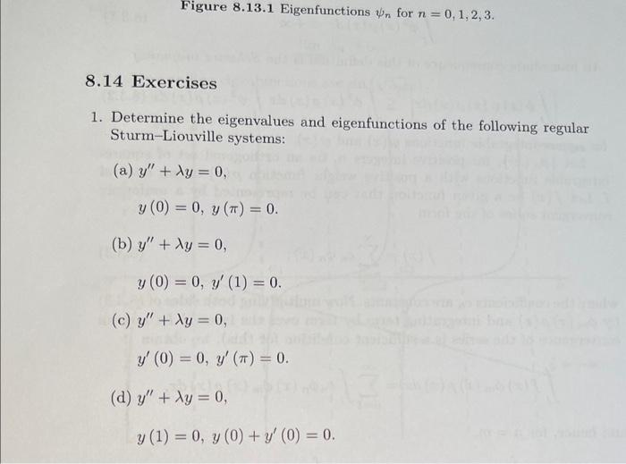 Figure 8.13.1 Eigenfunctions \( \psi_{n} \) for \( n=0,1,2,3 \). 8.14 Exercises 1. Determine the eigenvalues and eigenfunctio