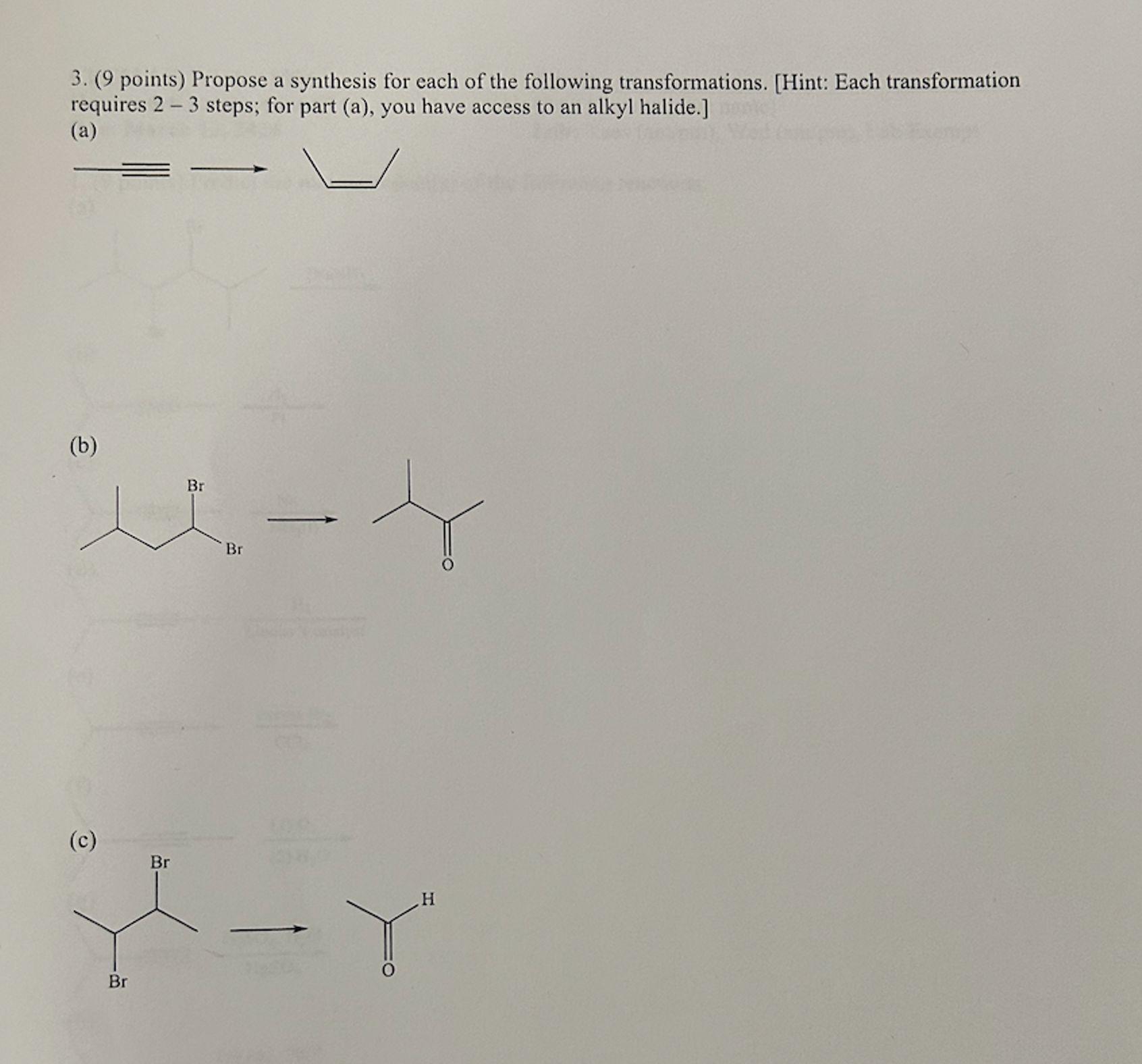 Solved (9 ﻿points) ﻿Propose a synthesis for each of the | Chegg.com