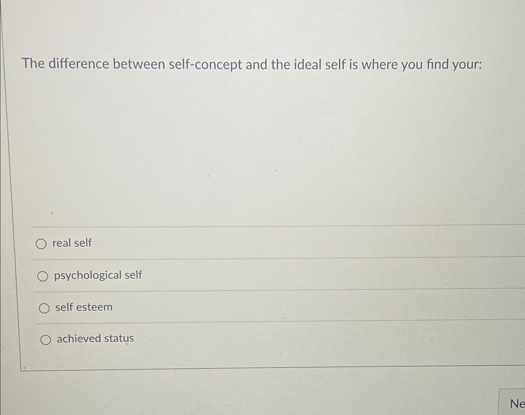 Solved The difference between self-concept and the ideal | Chegg.com