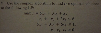 Solved Use the simplex algorithm to find two optimal | Chegg.com
