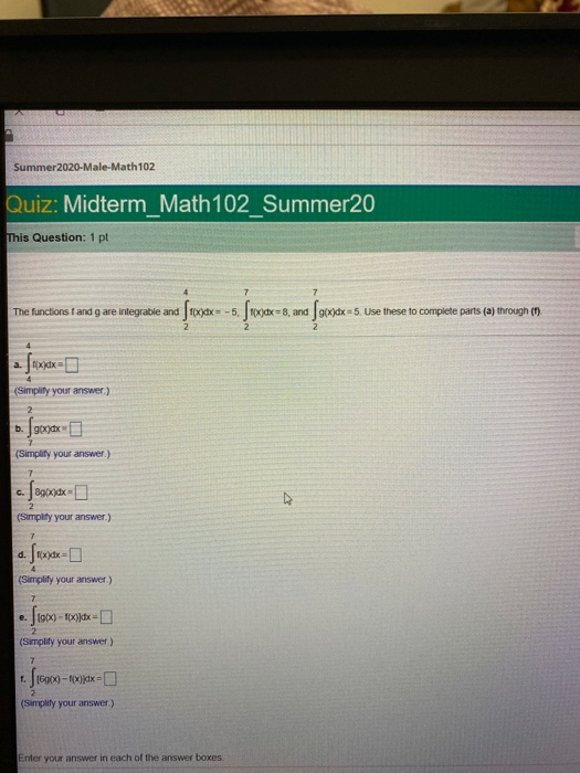 Math 102 Midterm