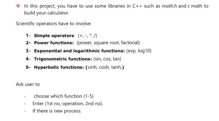 Solved • In this project, you have to use some libraries in | Chegg.com