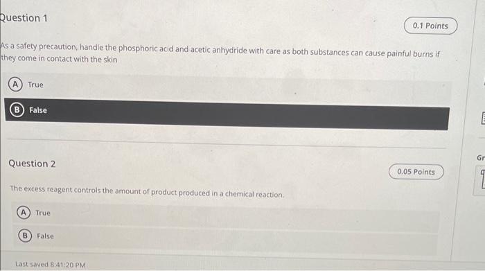 As a safety precaution, handle the phosphoric acid and acetic anhydride with care as both substances can cause painful burns