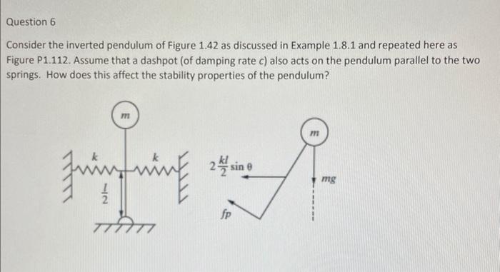 Solved Consider the inverted pendulum of Figure 1.42 as | Chegg.com