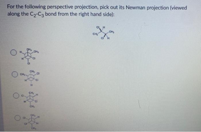 For the following perspective projection, pick out | Chegg.com