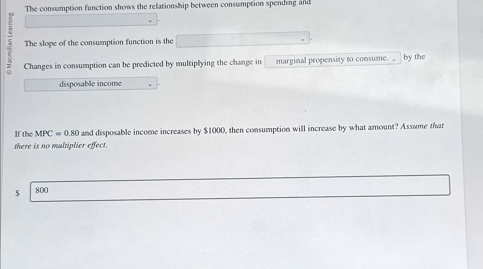 Solved The consumption function shows the relationship | Chegg.com