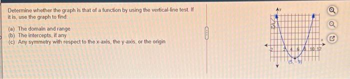 Solved a Determine whether the graph is that of a function | Chegg.com