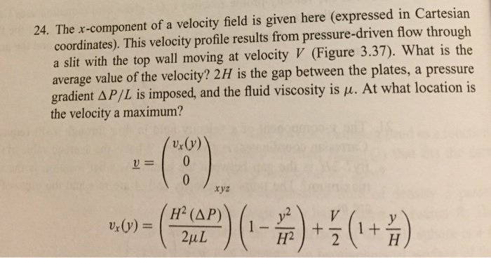 Solved 24. The x-component of a velocity field is given here | Chegg.com
