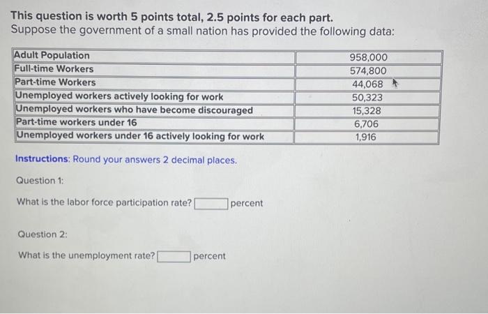 Solved This question is worth 5 points total, 2.5 points for | Chegg.com