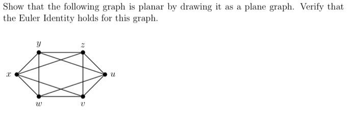 Solved Show That The Following Graph Is Planar By Drawing It | Chegg.com