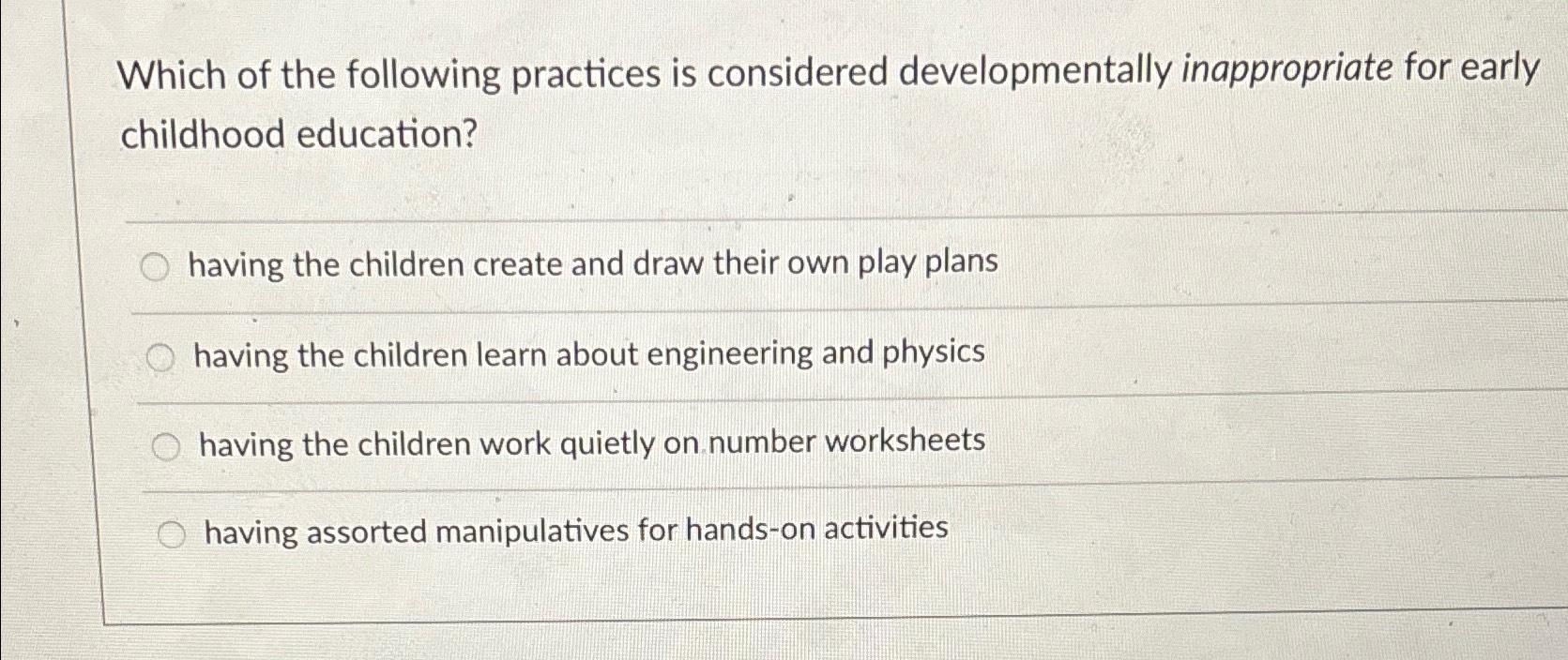 Solved Which of the following practices is considered | Chegg.com