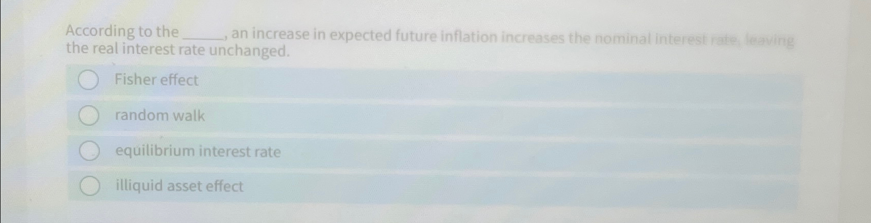 Solved According to the an increase in expected future | Chegg.com