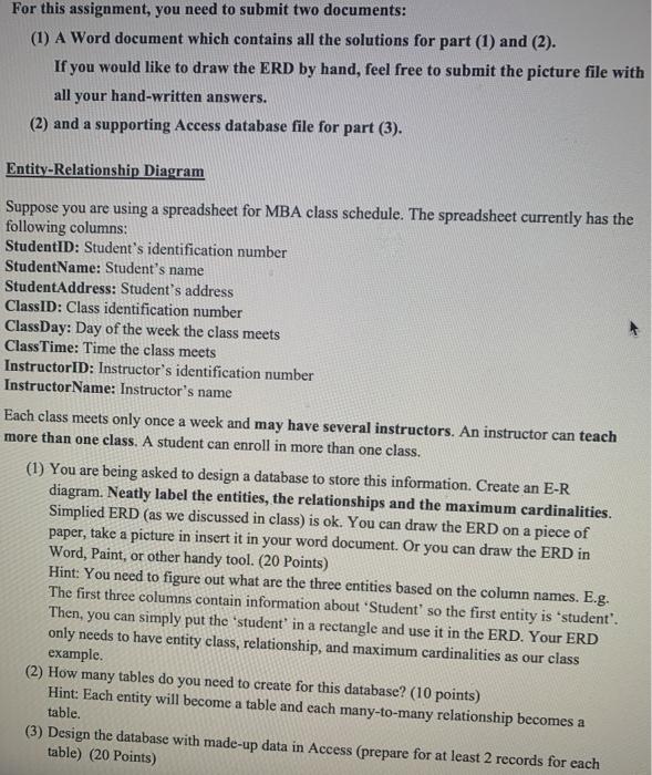 Solved For this assignment, you need to submit two | Chegg.com
