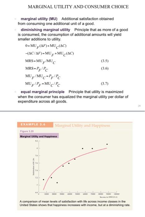 Solved MARGINAL UTILITY AND CONSUMER CHOICE marginal utility | Chegg.com