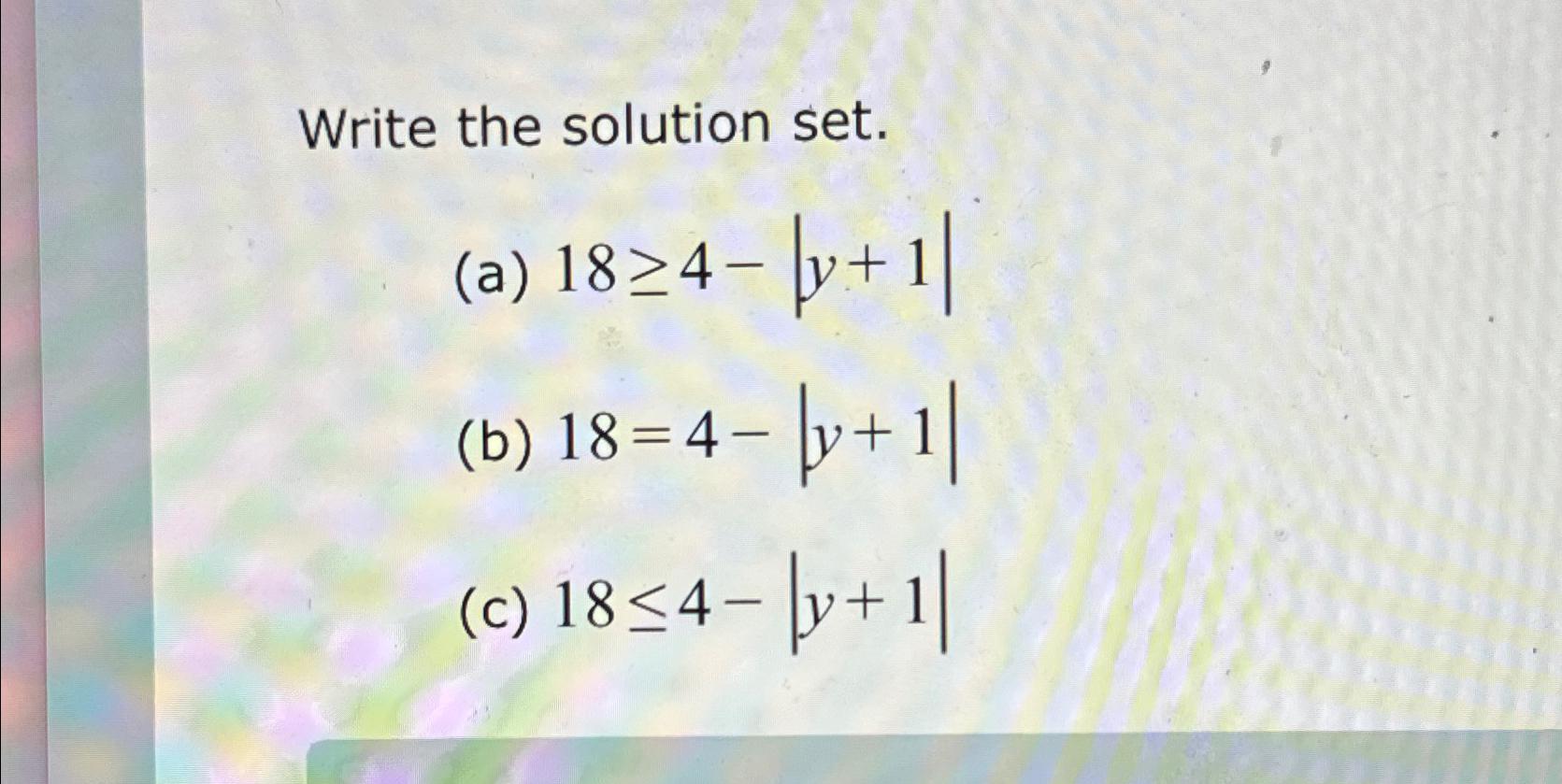 Solved Write the solution | Chegg.com
